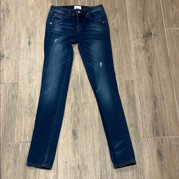 Hudson Jeans Girls Blue Skinny Fit Denim Slight Distressed Stretchy Slim Vintage - Picture 9 of 12